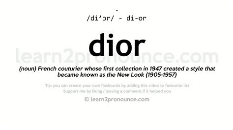 dior definition in english|dior name meaning.